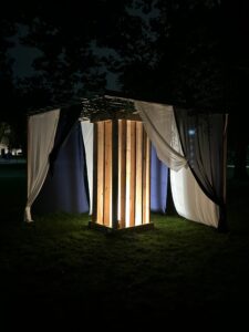 The Suspended Threshold sukkah at Sukkah Village built for Sukkot.